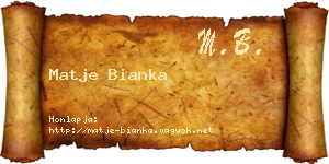 Matje Bianka névjegykártya